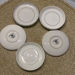 Crown Victoria Lovelace Pattern set of 5 Saucers Made in Japan